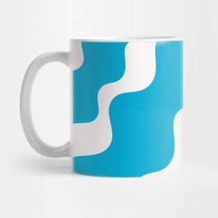 Blue and white slanting wavy pattern Mug